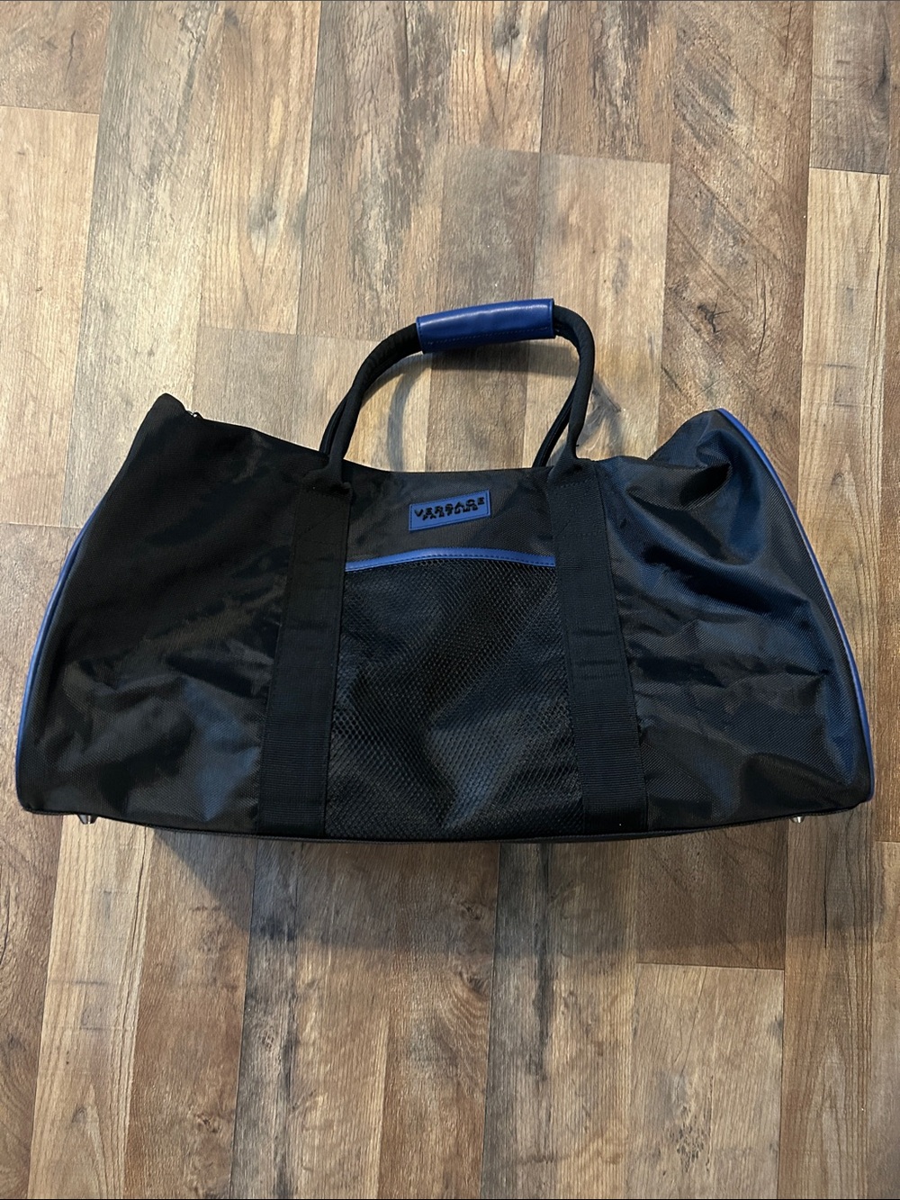Versace Parfum.  Black and Blue Duffel Bag -